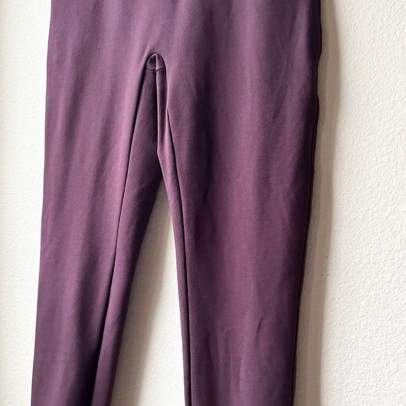 Spanx Ponte Ankle Legging Shapewear Contoured Waistband Burgundy Brandywine Sz L - Picture 5 of 14